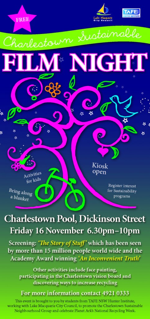 Charlestown Sustainable Film Night Invite